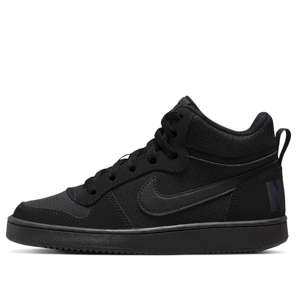 Nike Court Borough Mid Triple Black Youth Size 6Y Sneakers - Picture 2 of 6